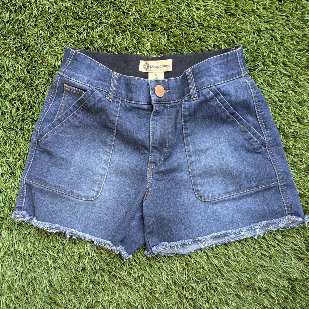 Democracy Blue High Waist Women Shorts